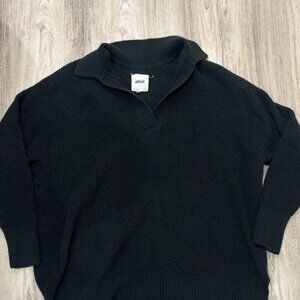 Aerie Black v Neck Sweater size medium over sized